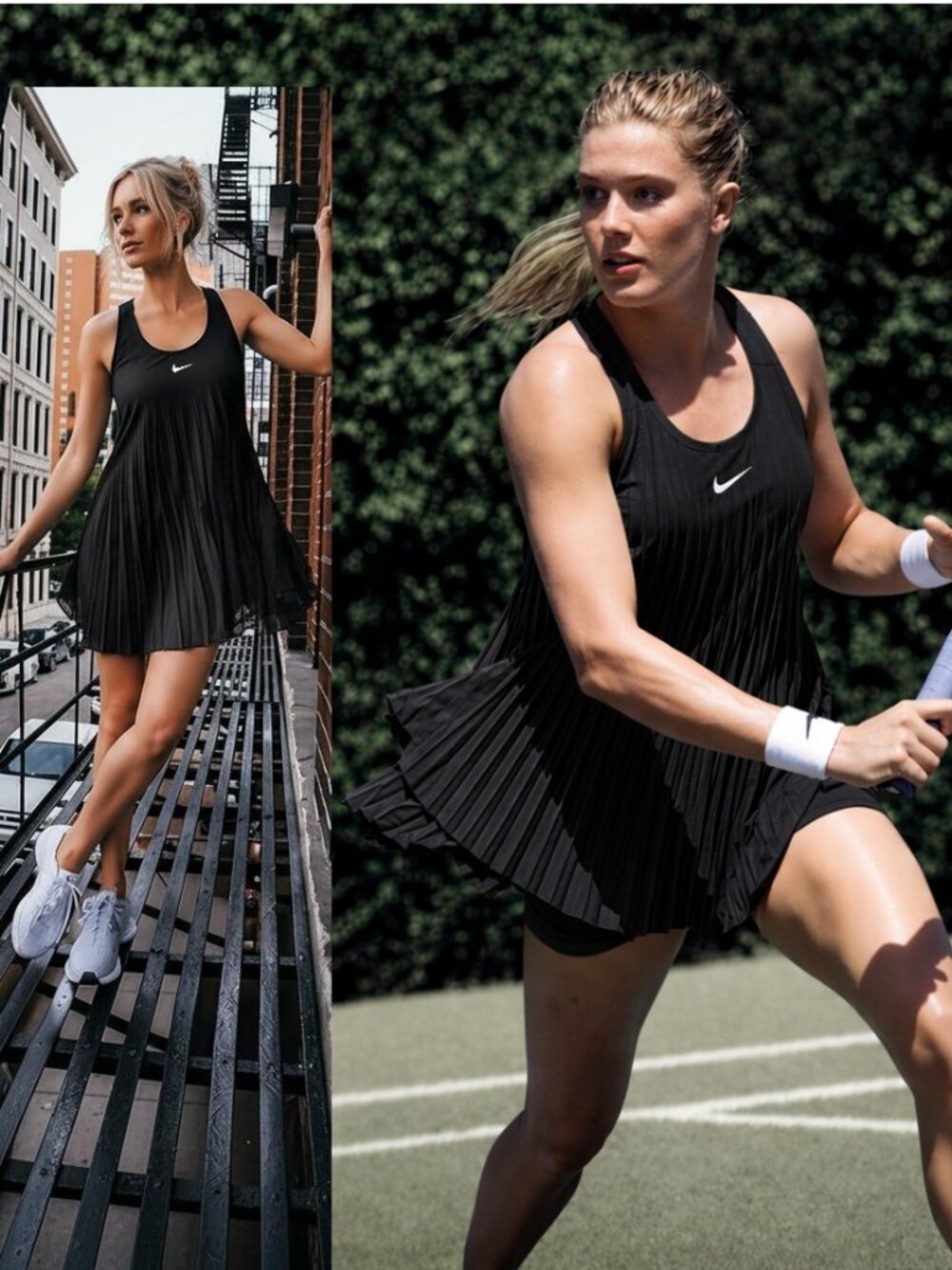 Nwt Nike BLACK Pleated Tennis Dress S Small BLACK Rare!! Cute!!